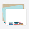 stacked books flat notecard set
