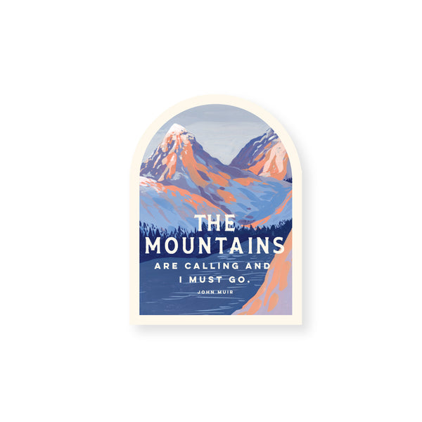 the mountains are calling sticker
